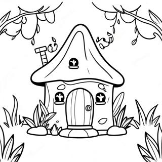 Magical Fairy House In The Enchanted Forest Coloring Page 16543-13937