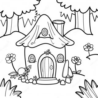 Magical Fairy House In The Enchanted Forest Coloring Page 16543-13938