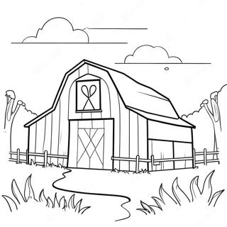 Charming Barn Scene Coloring Page 16573-13962