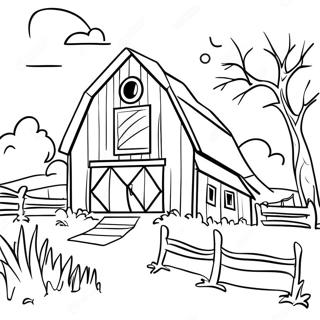 Charming Barn Scene Coloring Page 16573-13963