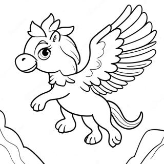 Majestic Griffin Flying Coloring Page 16593-13978