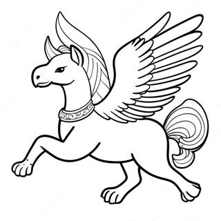 Majestic Griffin Flying Coloring Page 16593-13979