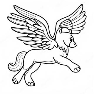 Majestic Griffin Flying Coloring Page 16593-13980