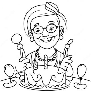 Happy Birthday Grandma Coloring Page 16602-13982