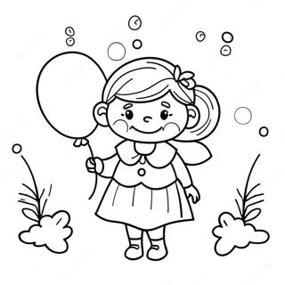 Sweet Grandma With Balloons Coloring Page 16603-13987