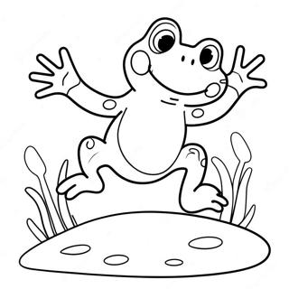 Cute Frog Jumping Coloring Page 16613-13993