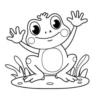 Cute Frog Jumping Coloring Page 16613-13995