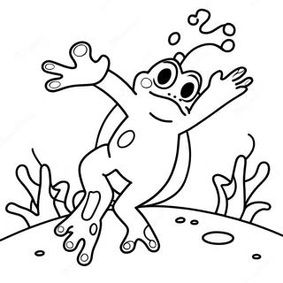 Cute Frog Jumping Coloring Page 16613-13996