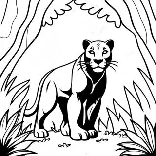 Majestic Black Panther In Jungle Coloring Page 16623-14001