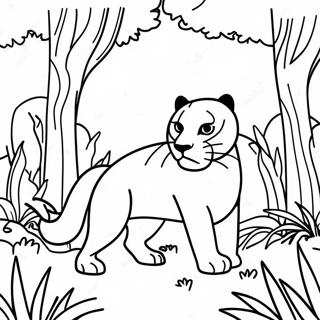 Majestic Black Panther In Jungle Coloring Page 16623-14004