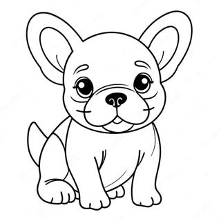 Cute French Bulldog Puppy Coloring Page 1662-1329