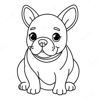 Cute French Bulldog Puppy Coloring Page 1662-1331