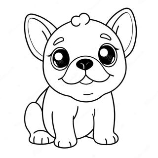 Cute French Bulldog Puppy Coloring Page 1662-1332