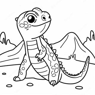 Cute Bearded Dragon In A Desert Coloring Page 16633-14009