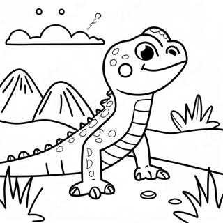 Cute Bearded Dragon In A Desert Coloring Page 16633-14011