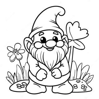 Whimsical Garden Gnome Coloring Page 16643-14017