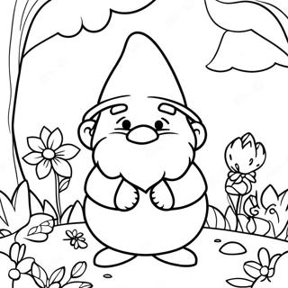 Whimsical Garden Gnome Coloring Page 16643-14018