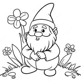 Whimsical Garden Gnome Coloring Page 16643-14019