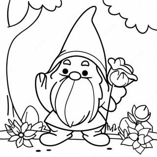 Whimsical Garden Gnome Coloring Page 16643-14020