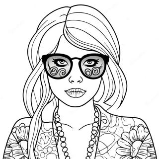 Cool Gangsta Sugar Skull Girl With Sunglasses Coloring Page 16693-14058