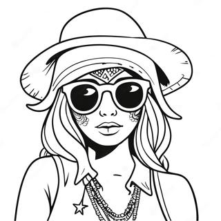 Cool Gangsta Sugar Skull Girl With Sunglasses Coloring Page 16693-14060