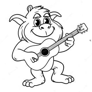 Floyd The Troll Playing Guitar Coloring Page 16703-14065