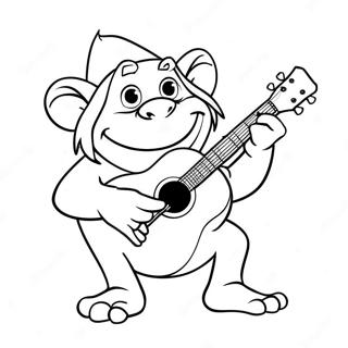 Floyd The Troll Playing Guitar Coloring Page 16703-14066