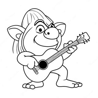 Floyd The Troll Playing Guitar Coloring Page 16703-14067