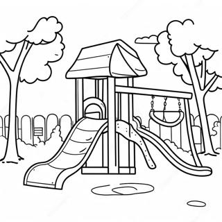 Colorful Playground Scene Coloring Page 1672-1337