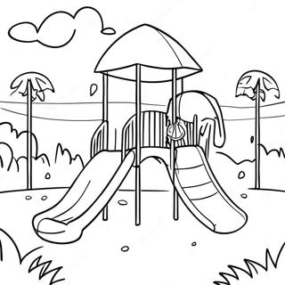 Colorful Playground Scene Coloring Page 1672-1339