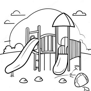 Colorful Playground Scene Coloring Page 1672-1340