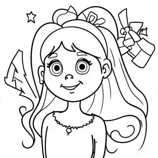 Cindy Lou Who With Christmas Tree Coloring Page 16743-14097