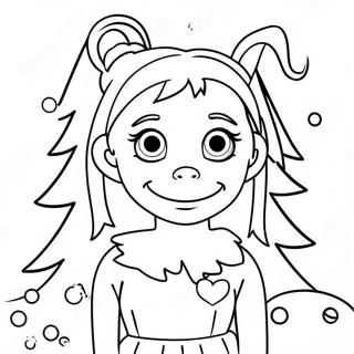 Cindy Lou Who With Christmas Tree Coloring Page 16743-14098