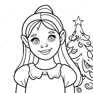 Cindy Lou Who With Christmas Tree Coloring Page 16743-14099