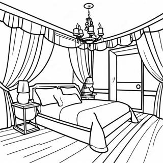 Realistic Bedroom Coloring Page 16752-14102