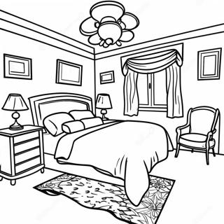 Realistic Bedroom Coloring Page 16752-14103