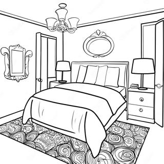 Realistic Bedroom Coloring Page 16752-14104