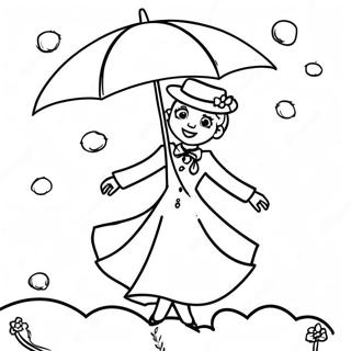 Mary Poppins Flying With Umbrella Coloring Page 16763-14115