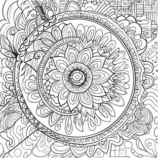 Aesthetic Trippy Mandala Coloring Page 16782-14128