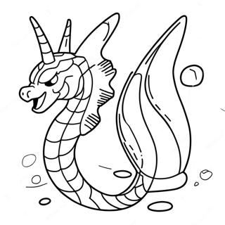 Majestic Gyarados Swimming Coloring Page 16823-14169