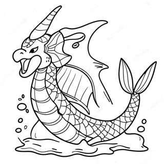 Majestic Gyarados Swimming Coloring Page 16823-14171