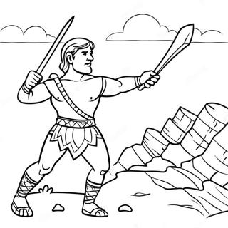 David And Goliath Epic Battle Coloring Page 16832-14174