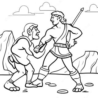 David And Goliath Epic Battle Coloring Page 16832-14175