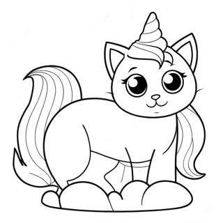 Unicorn Cat Mermaid Coloring Page 16862-14198