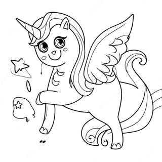 Sparkling Unicorn Cat Mermaid Coloring Page 16863-14201