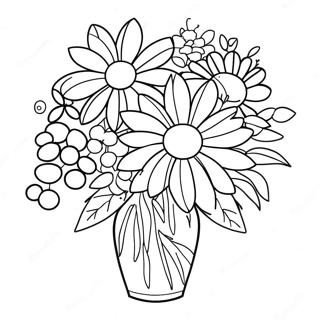 Flower Mother S Day Bouquet Coloring Page 16872-14208