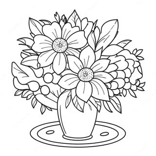 Beautiful Flower Arrangement For Mother S Day Coloring Page 16873-14210