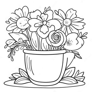 Beautiful Flower Arrangement For Mother S Day Coloring Page 16873-14211