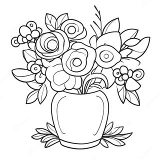 Beautiful Flower Arrangement For Mother S Day Coloring Page 16873-14212