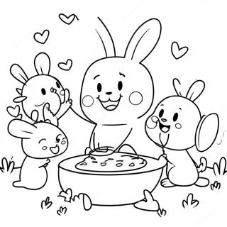 Pochacco Playing With Friends Coloring Page 1692-1354